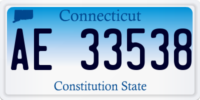 CT license plate AE33538