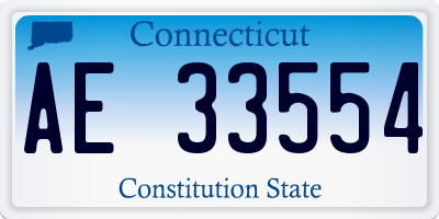 CT license plate AE33554