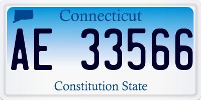 CT license plate AE33566