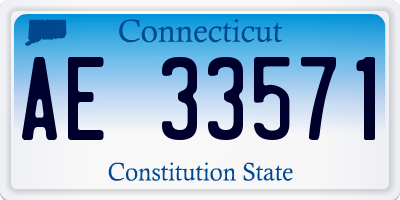 CT license plate AE33571