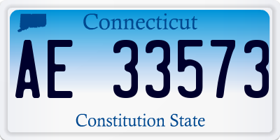 CT license plate AE33573