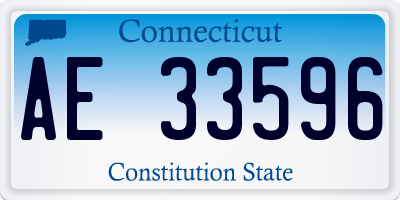 CT license plate AE33596
