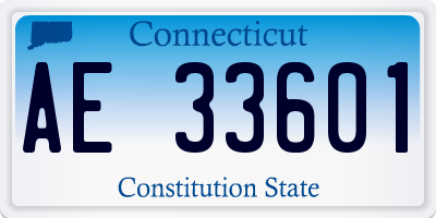 CT license plate AE33601