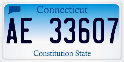 CT license plate AE33607