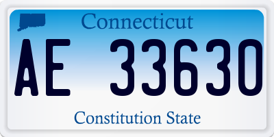CT license plate AE33630