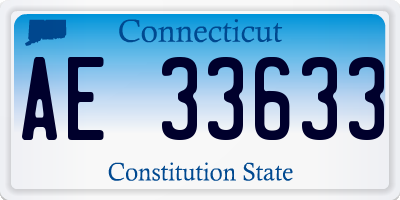CT license plate AE33633