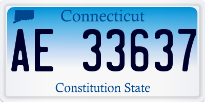 CT license plate AE33637