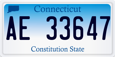 CT license plate AE33647