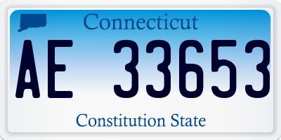 CT license plate AE33653
