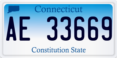CT license plate AE33669