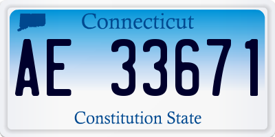 CT license plate AE33671