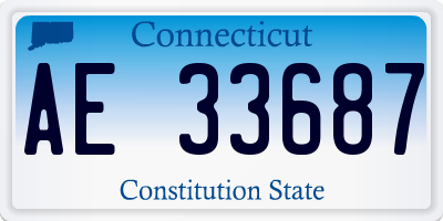 CT license plate AE33687