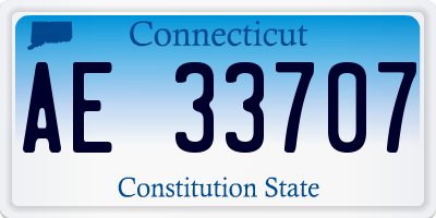 CT license plate AE33707