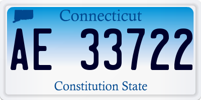 CT license plate AE33722