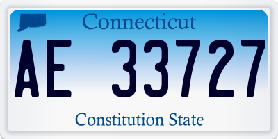 CT license plate AE33727