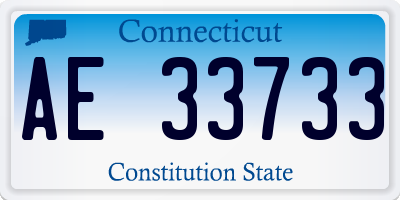 CT license plate AE33733