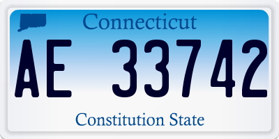 CT license plate AE33742