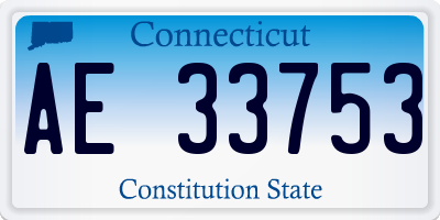 CT license plate AE33753