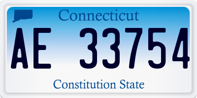 CT license plate AE33754