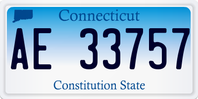 CT license plate AE33757