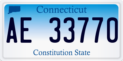 CT license plate AE33770