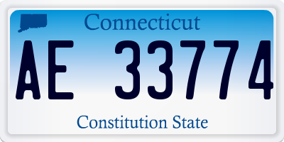 CT license plate AE33774