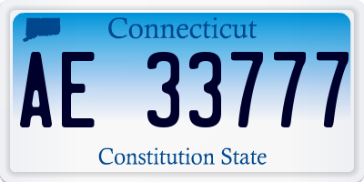 CT license plate AE33777
