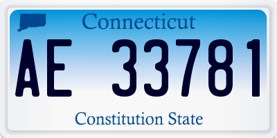 CT license plate AE33781