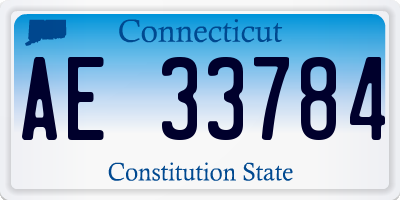 CT license plate AE33784