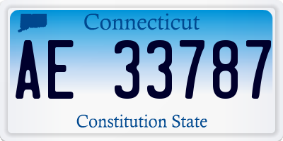 CT license plate AE33787