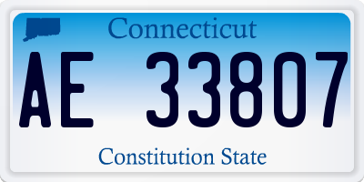 CT license plate AE33807