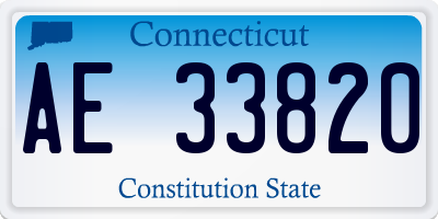 CT license plate AE33820