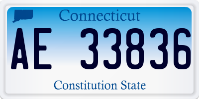 CT license plate AE33836