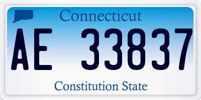 CT license plate AE33837