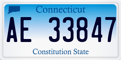 CT license plate AE33847