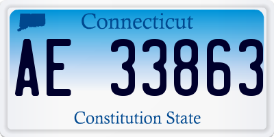 CT license plate AE33863