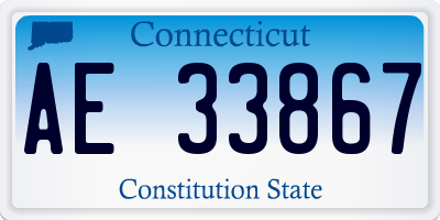 CT license plate AE33867