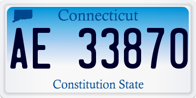 CT license plate AE33870