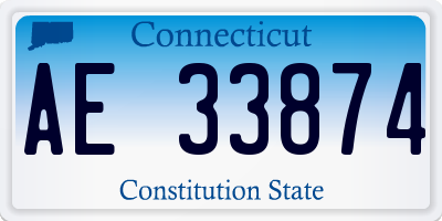 CT license plate AE33874