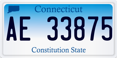 CT license plate AE33875