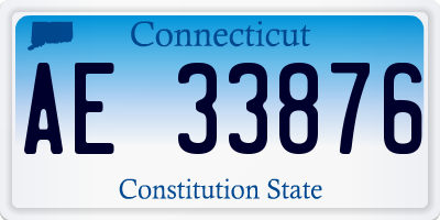 CT license plate AE33876