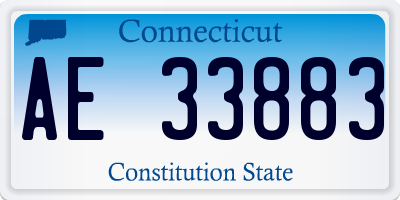 CT license plate AE33883