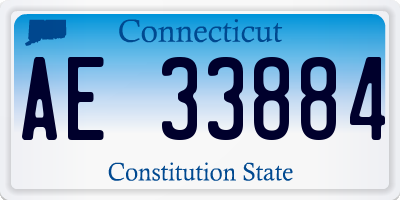 CT license plate AE33884