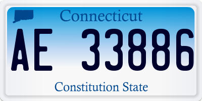 CT license plate AE33886