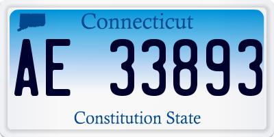 CT license plate AE33893