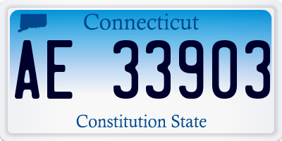 CT license plate AE33903
