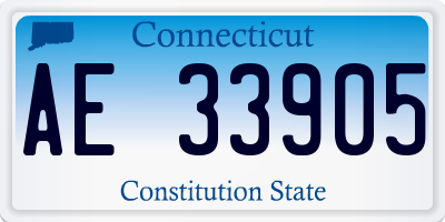 CT license plate AE33905