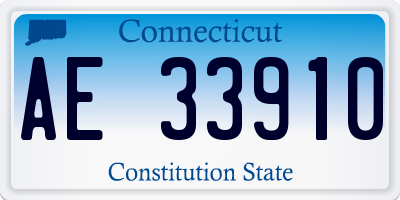 CT license plate AE33910