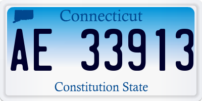 CT license plate AE33913