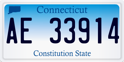 CT license plate AE33914